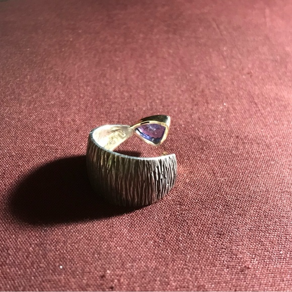 Sterling Silver 14K YG Tanzanite Ring Size 6.5 - Picture 14 of 15